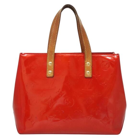 LOUIS VUITTON Monogram Vernis Reade PM Hand Bag Red Rouge M91088 - Picture 2 of 12